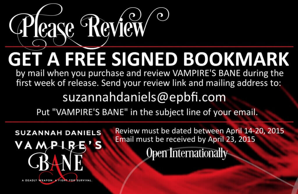 Vampire's Bane Review Bookmark