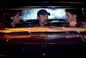 Supernatural -- "I Think I'm Gonna Like It Here" -- Image SN902a_0097 Pictured (L-R): Jared Padalecki as Sam, Jim Beaver as Bobby Singer, and Jensen Ackles as Dean -- Credit: Liane Hentscher/The CW -- © 2013 The CW Network. All Rights Reserved