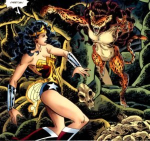 Comic Panel of Wonder Woman and The Cheetah