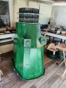 Dalek Build -- Part 9 -- painting - 1stcoat green