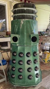 Dalek Build -- Part 15 -- patched up and added the balls